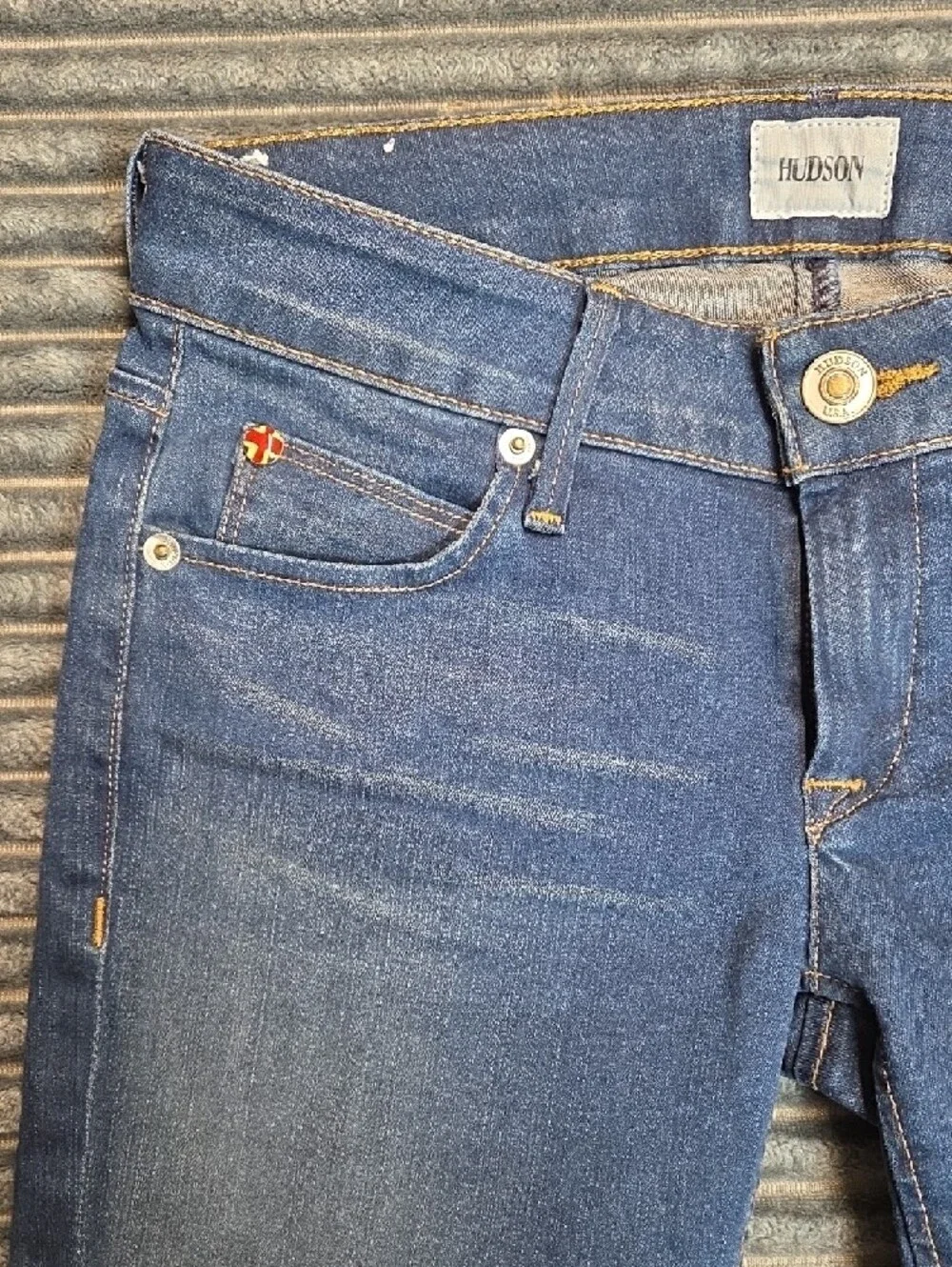 Hudson Jeans Indigo Cropped Denim Shorts with Side Slits